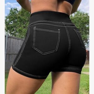 Black Women's High-Waisted Shorts